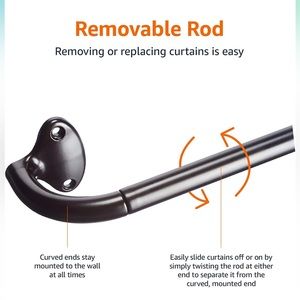 NEW Curtain Rod - 48" to 88" - Color: Dark Bronze